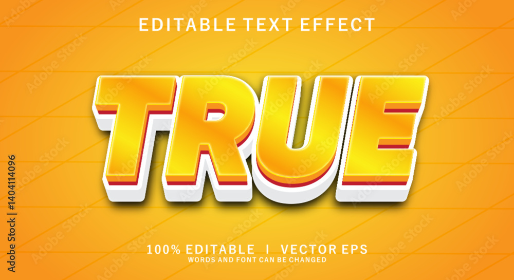 Aufkleber true vector text effect with modern style design