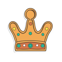 Magical Crown Illustration: Regal and Colorful Princess Accessory for Whimsical Child's Birthday Celebration