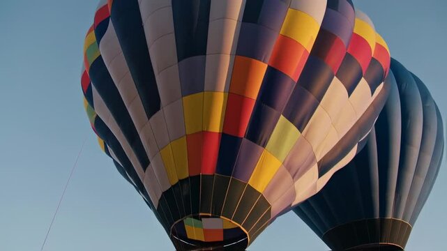 Close-Up of Hot Air Balloon Fabric in Evening Light &ndash; Shadows and Highlights in Motion