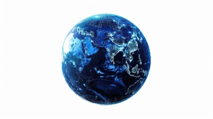 Earth Globe with Digital Network Lines