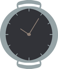 illustration of a watch clock in grey and black