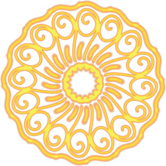 artistic classic vintage mandala pattern in orang and yellow