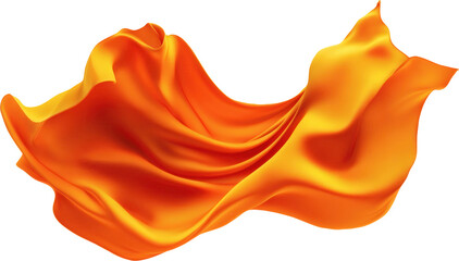 Orange fabric drapes against transparent background