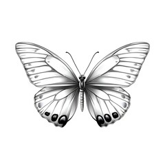 Obraz premium White Butterfly for Isolated, Detailed, Graphic.