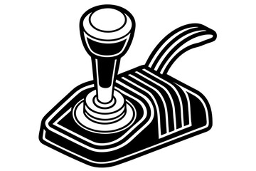 Manual gearshift lever vector in side profile with precise details