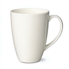A sleek white cup stands out against a clean white backdrop, perfect for minimalist design lovers.