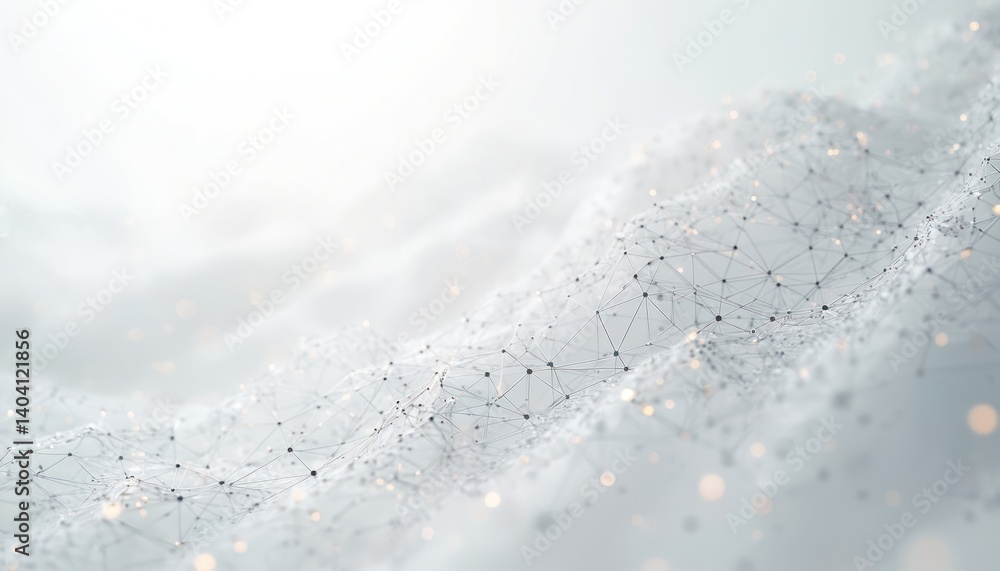 Aufkleber Abstract futuristic network on white background. Data tech concept. Network connection digital lines. Communication structure cyberspace science. Global information exchange, internet connect,