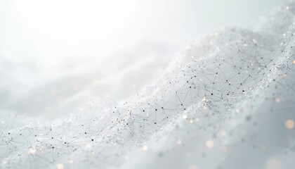 Abstract futuristic network on white background. Data tech concept. Network connection digital lines. Communication structure cyberspace science. Global information exchange, internet connect,