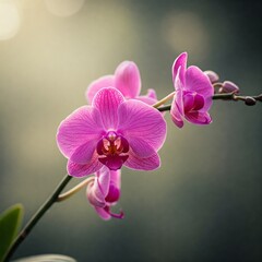 pink orchid on black background