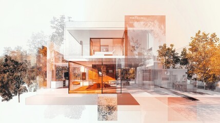 Modern architectural design merging natural elements with structural beauty