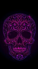 Fototapeta premium skull on black background