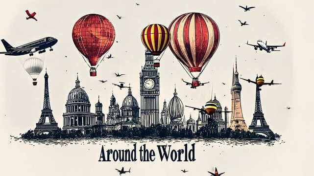 Global Travel: A Whimsical Journey Across Famous Landmarks