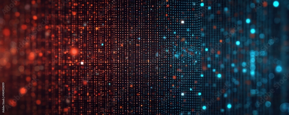 Fototapete Abstract digital background, led screen pixel texture. Data structure, technology concept with colorful diodes. Lcd monitor with dots, digital display, modern tech design.