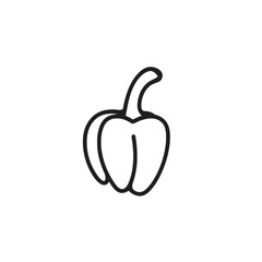 Outline of a red bell pepper on white