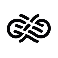 Fototapeta premium Abstract knot icon in bold black line style on white background