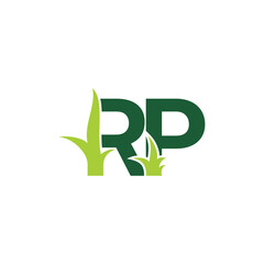 Initials Letters RP with Grass Logo Vector 001
