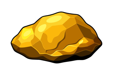 Shiny Gold Nugget Vector Isolated on White Background
