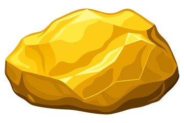 Realistic Gold Nugget Illustration with Metallic Texture