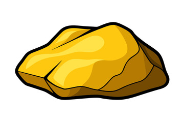 Vector Image of a Gold Nugget with Bright Highlights