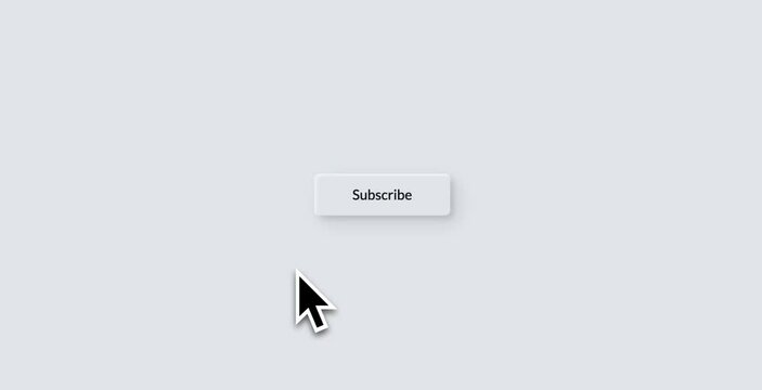 Subscribe Button Click Animation with Mouse Cursor on Green Screen Loop