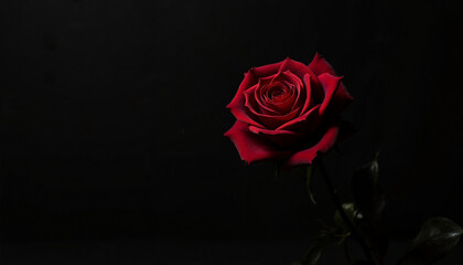 Dried rose on black background showcasing beauty and elegance  