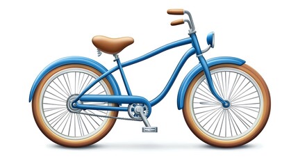 Fototapeta premium Classic blue cruiser bicycle illustration