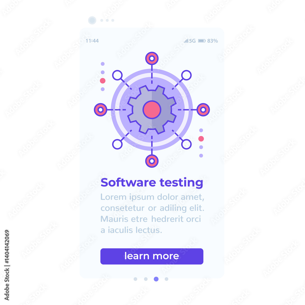Poster software testing mobile banner design