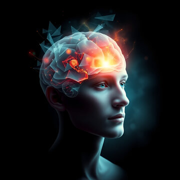 Digital Portrait of Visionary Mind isolated