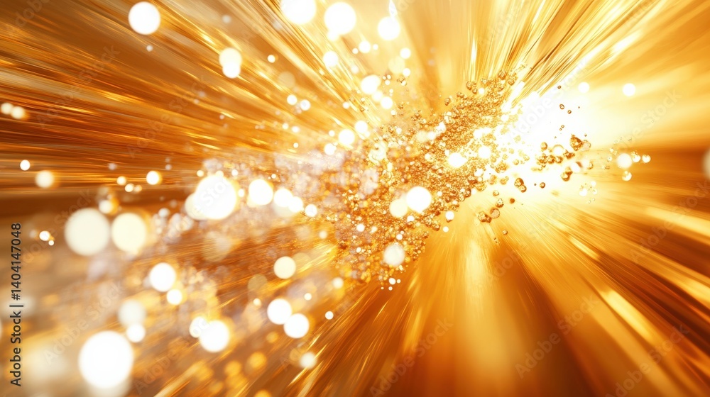 Aufkleber abstract golden explosion of light and particles creating a vibrant, dynamic background