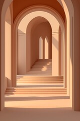 Obraz premium Arches, Steps, Sunlight, Interior