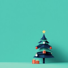 Obraz premium Christmas tree with tiny gift boxes