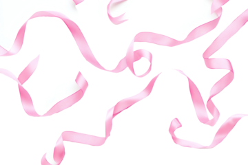 Pink ribbons on transparent background 