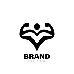 Muscle Logo. Muscle Logo Design. Muscle Logo Brand. Muscle Logo Vector Design Isolated on White Background