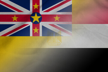 Niue and Egypt state flag transborder contract EGY NIU
