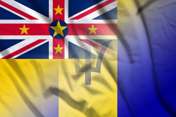 Niue and Barbados national flag transborder negotiation BRB NIU