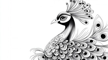 Fototapeta premium Elegant Peacock Silhouette Illustration