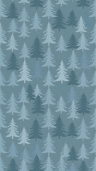 Obraz premium Winter snow forest pattern with green fir trees for holiday celebration