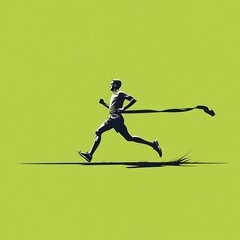 Fototapeta premium Marathon runner crossing finish line