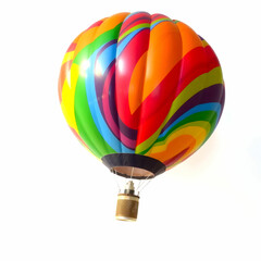 Fototapeta premium Vibrant spherical hot air balloon on white background