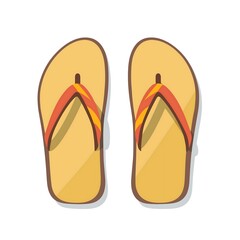 Fototapeta premium Summer Beachwear: Vibrant Flip Flops and Casual Sandals for a Stylish Tropical Getaway