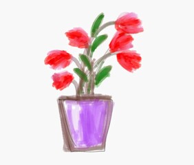 tulips in vase