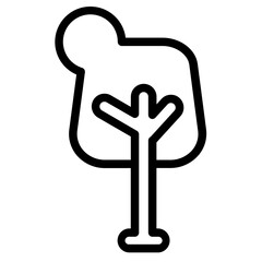 Tree Nature Leaf Line Icon