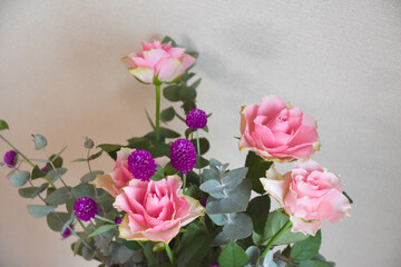 薔薇と千日紅