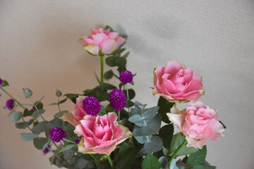 薔薇と千日紅