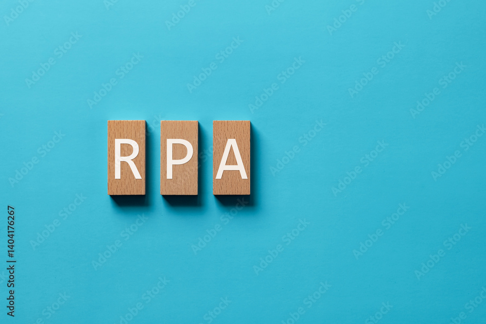Poster there is wood block with the word rpa. it is an abbreviation for robotic process automation as eye-c