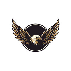 Obraz premium Majestic Golden Eagle with Spread Wings Logo