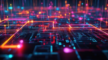 Obraz premium Abstract network glow