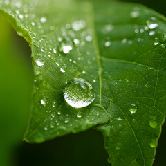 Fototapeta premium water drops on leaf