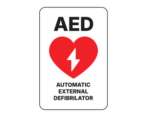 AED (Automatic External Defibrillator) Sign – Essential Life-Saving Equipment Indicator for Emergency Cardiac Assistance