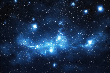 Obraz premium Starry Night Sky with Dark Blue Background and Visible Stars